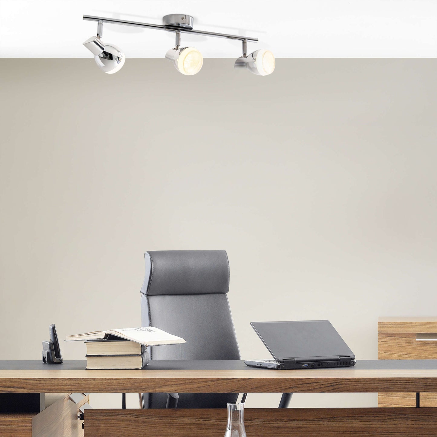 3er LED Wand-/Deckenschiene "CHROMEY" L:48cm