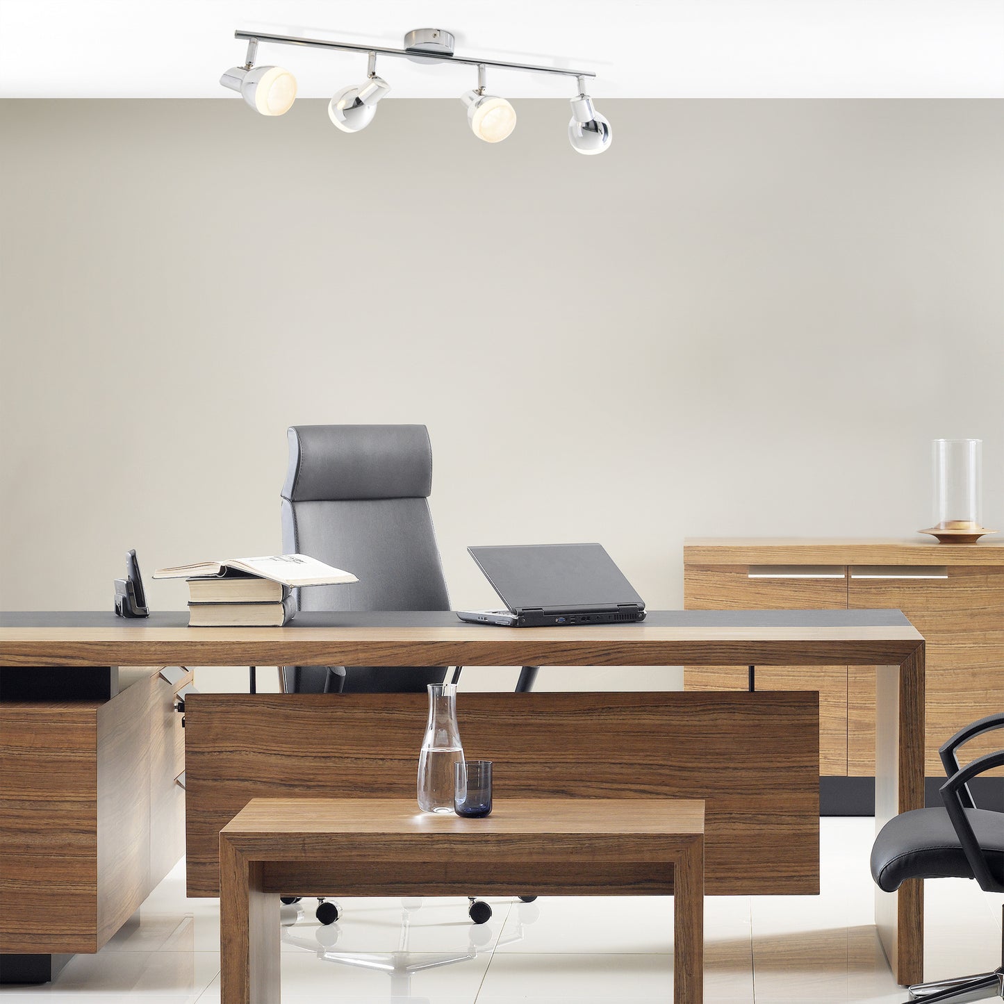 4er LED Wand-/Deckenschiene "CHROMEY"