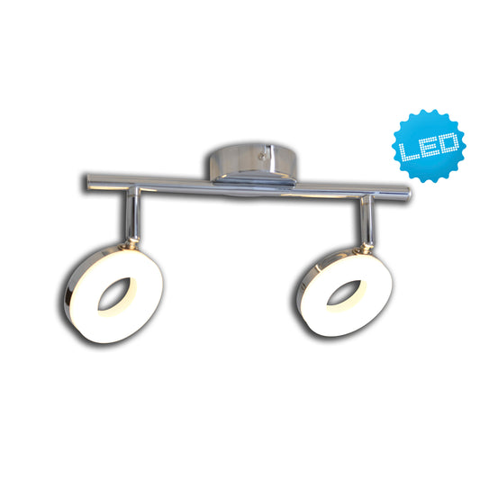 2er LED Wand-/Deckenspot L: 30cm chrom