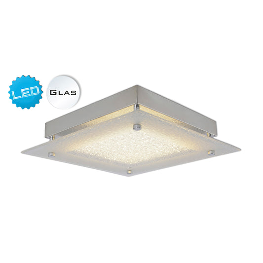 LED Deckenleuchte "LEEDS" L/B: 25cm inkl. Kristalloptik