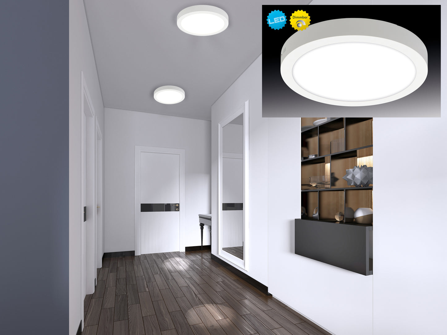 LED Aufbaupanel dimmbar "DIMPLEX" D: 30 cm