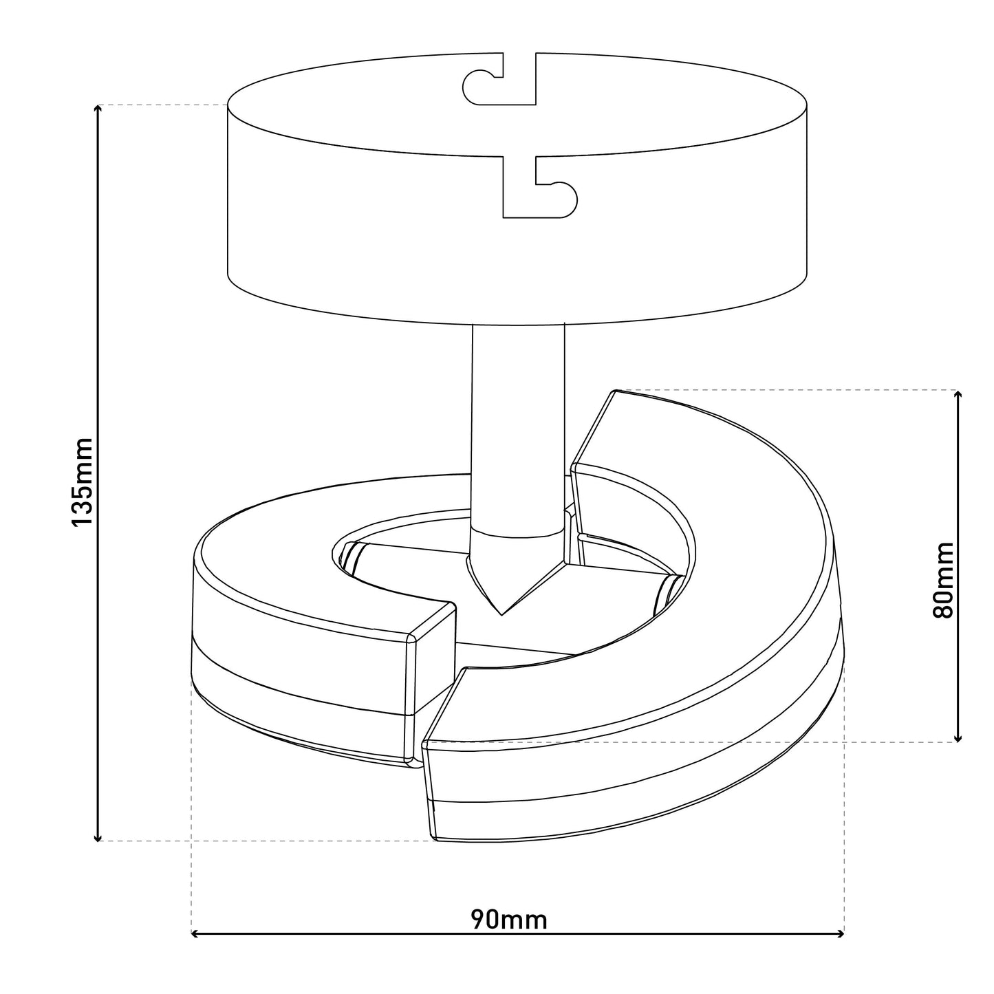 1er LED Wand-/Deckenspot "AFFI" H: 13,5cm