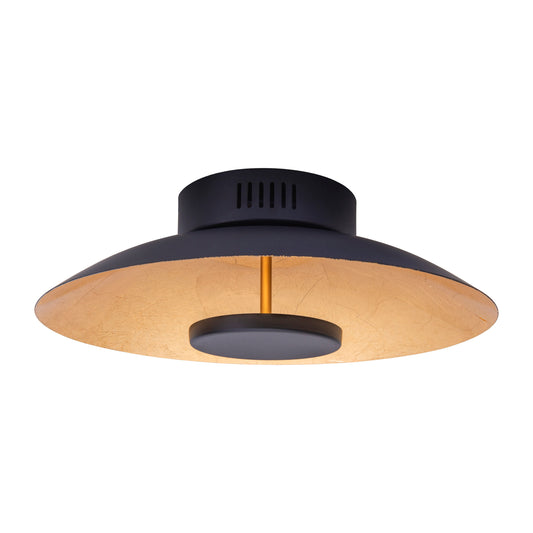 Deckenleuchten - LED Deckenleuchte "FIRENZE" Ø: 30cm schwarz/gold, Deckenlampe im Design Style, aus Metall in schwarz-gold, 10 cm hoch, Ø 30 cm, inkl. LED