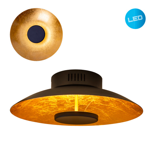LED Deckenleuchte "FIRENZE" Ø: 30cm schwarz/gold