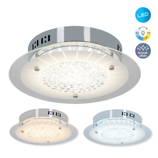 LED Deckenleuchte "CHUR" mit Kristalleffekt