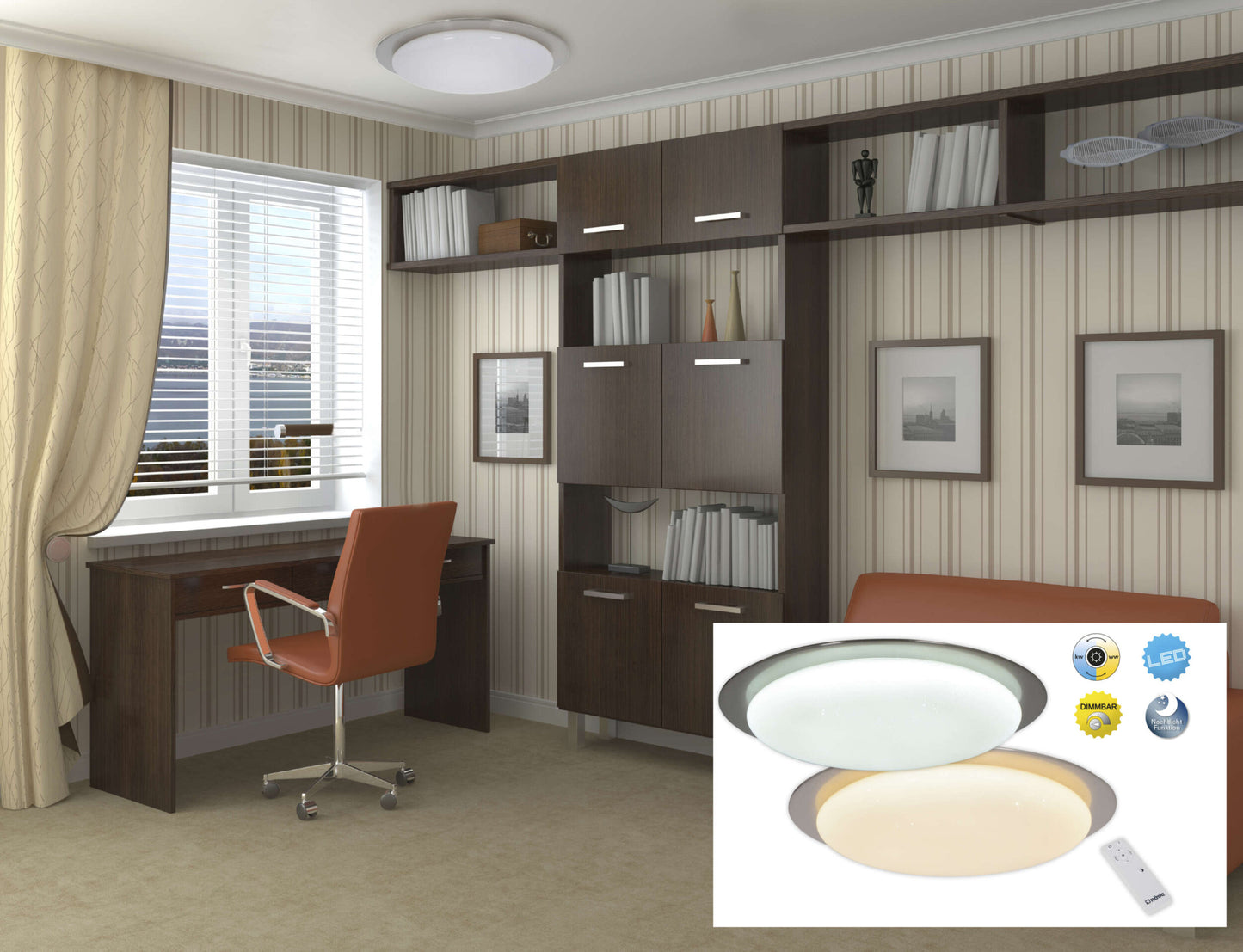 LED / CCT Deckenleuchte "AUCKLAND" Ø: 42cm