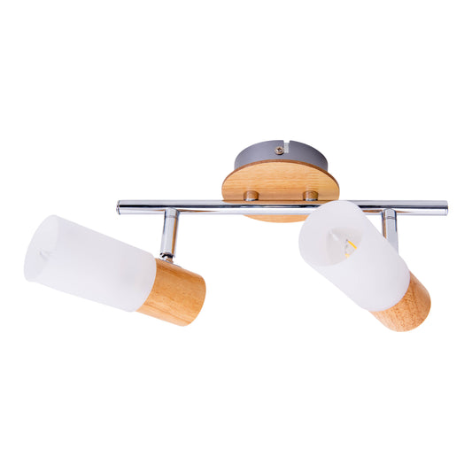 Deckenleuchten - 2er Wand-/ Deckenspot "TODTNAU" L: 39cm, Deckenlampe im Landhaus Stil, aus Metall und Kunststoff in natur, 39 x 21 x 19,8 cm, E14-Fassung