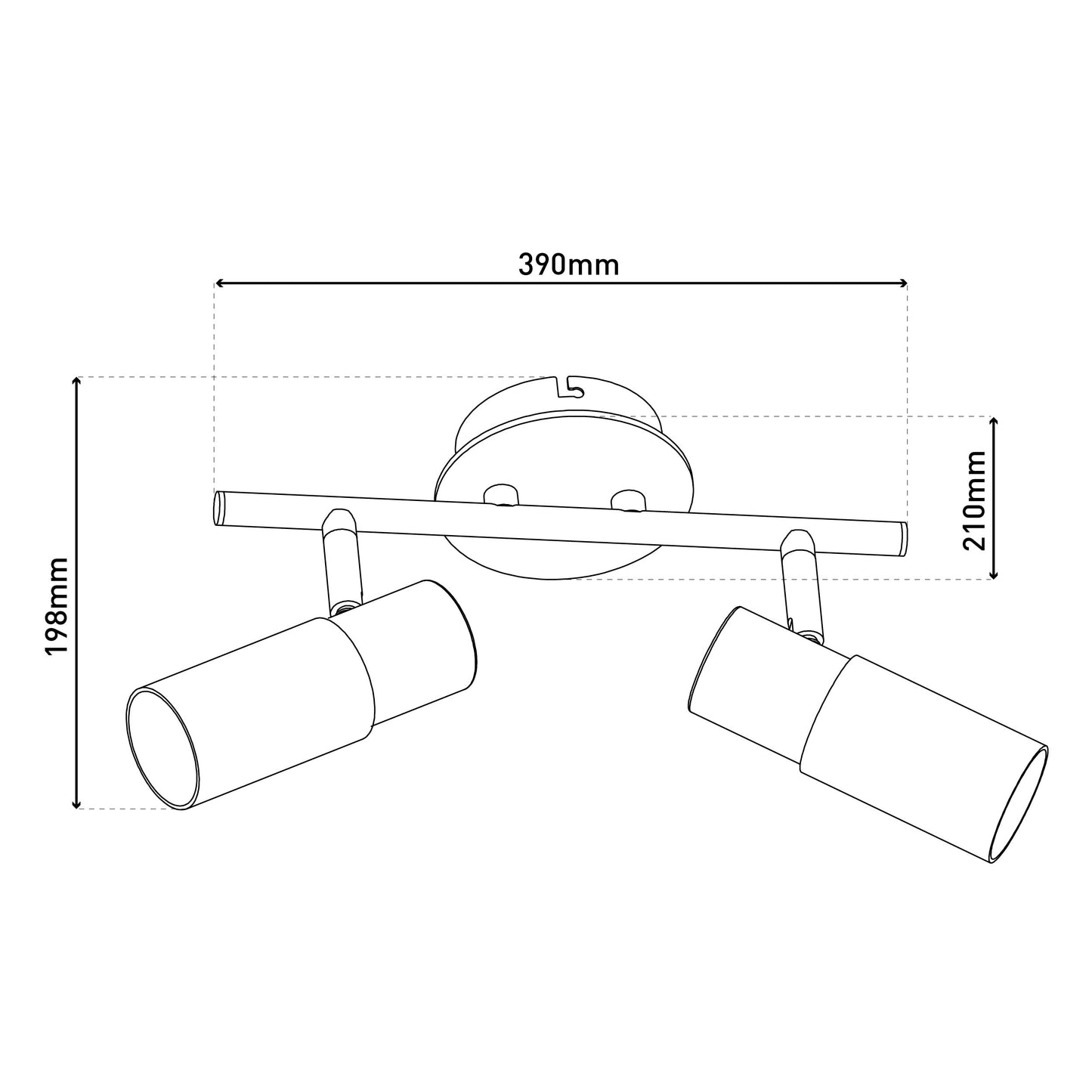 2er Wand-/ Deckenspot "TODTNAU" L: 39cm