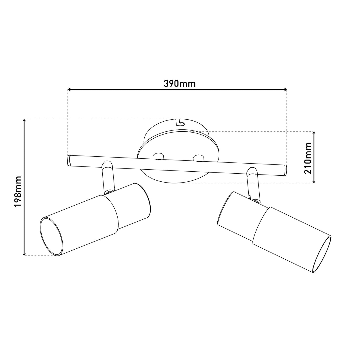 2er Wand-/ Deckenspot "TODTNAU" L: 39cm