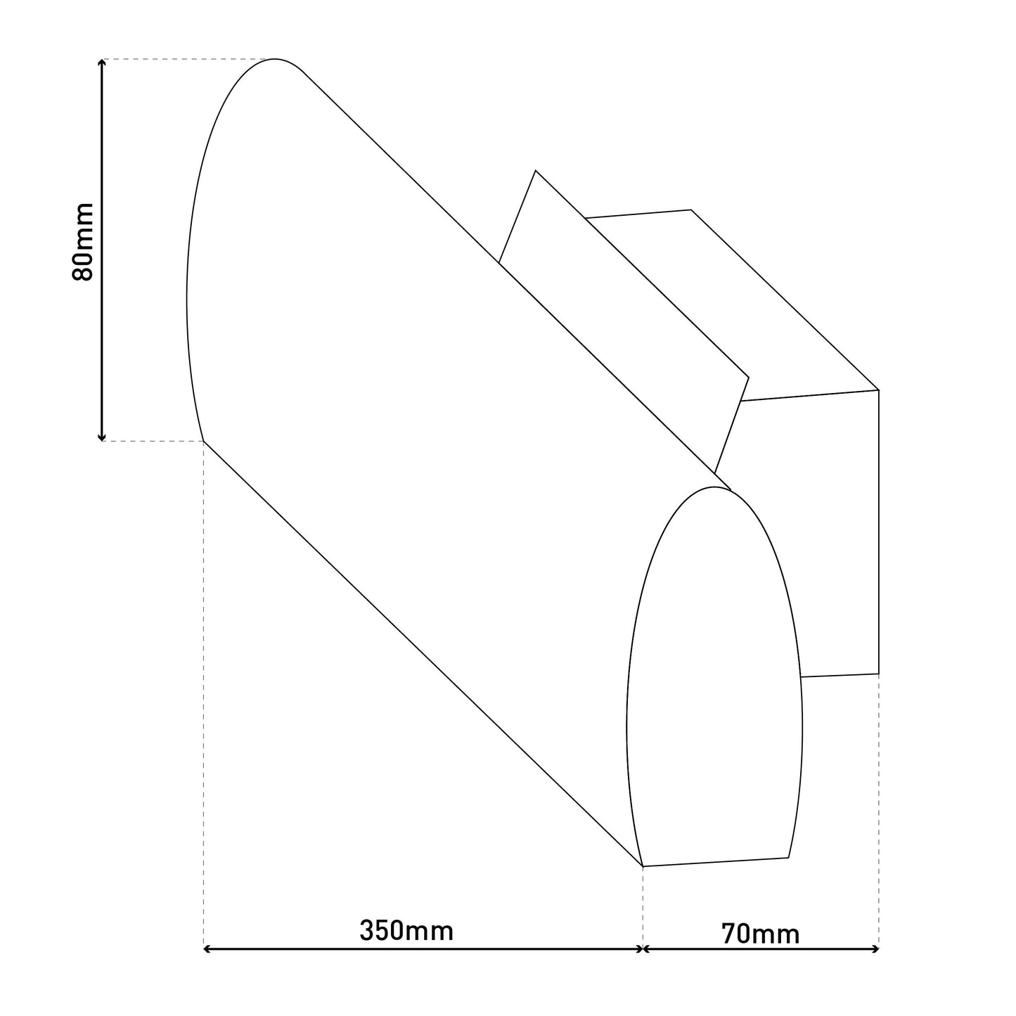 LED Wandleuchte "RONDO" L: 35cm braun