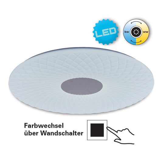 LED Deckenleuchte "PORTO" mit Kristalleffekt d: 48cm