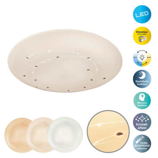 LED Deckenleuchte "LISSABON" inkl. Kristalleffekt Ø: 61cm