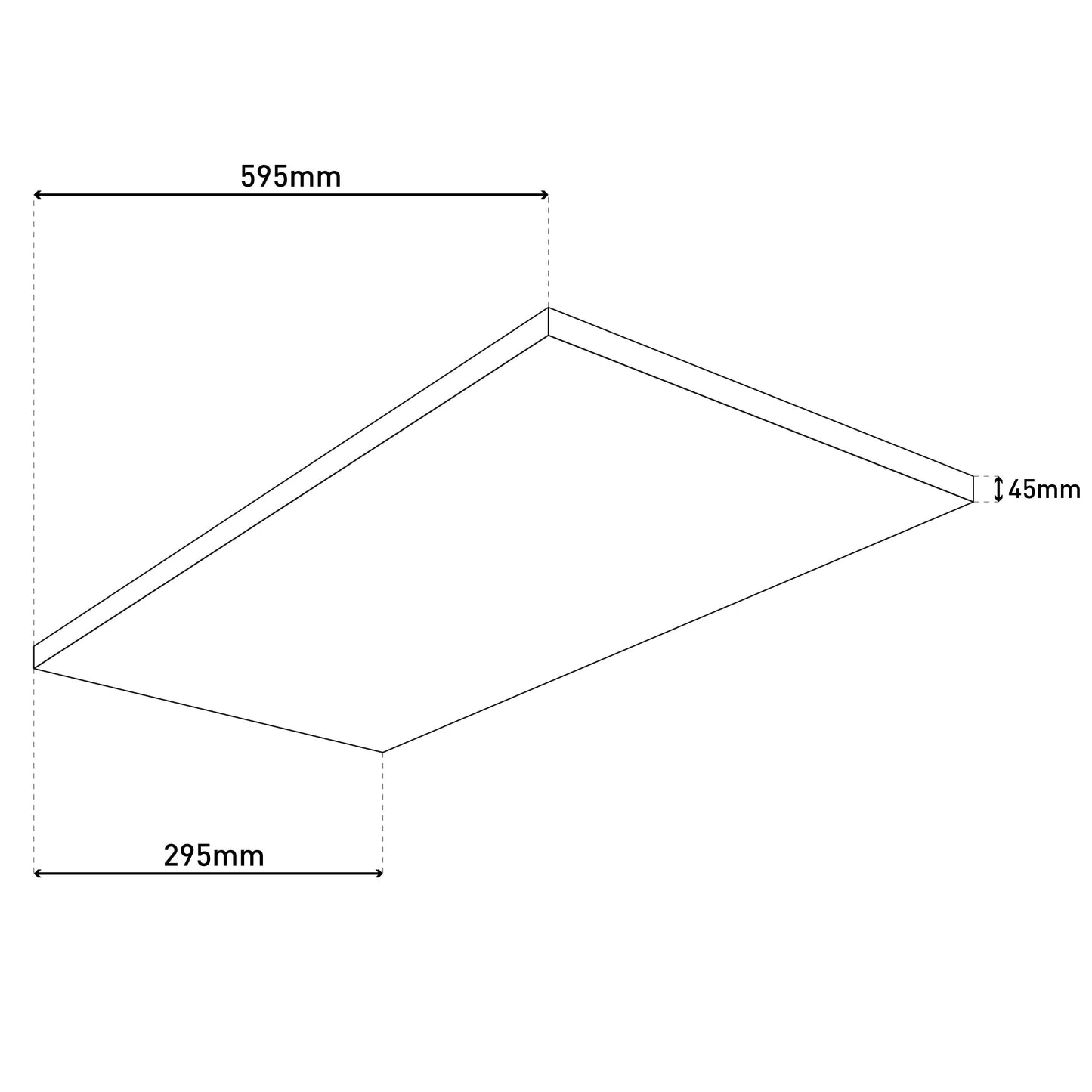 LED / CCT Panel-Deckenleuchte "CARENTE" L: 59,5cm - rahmenlos