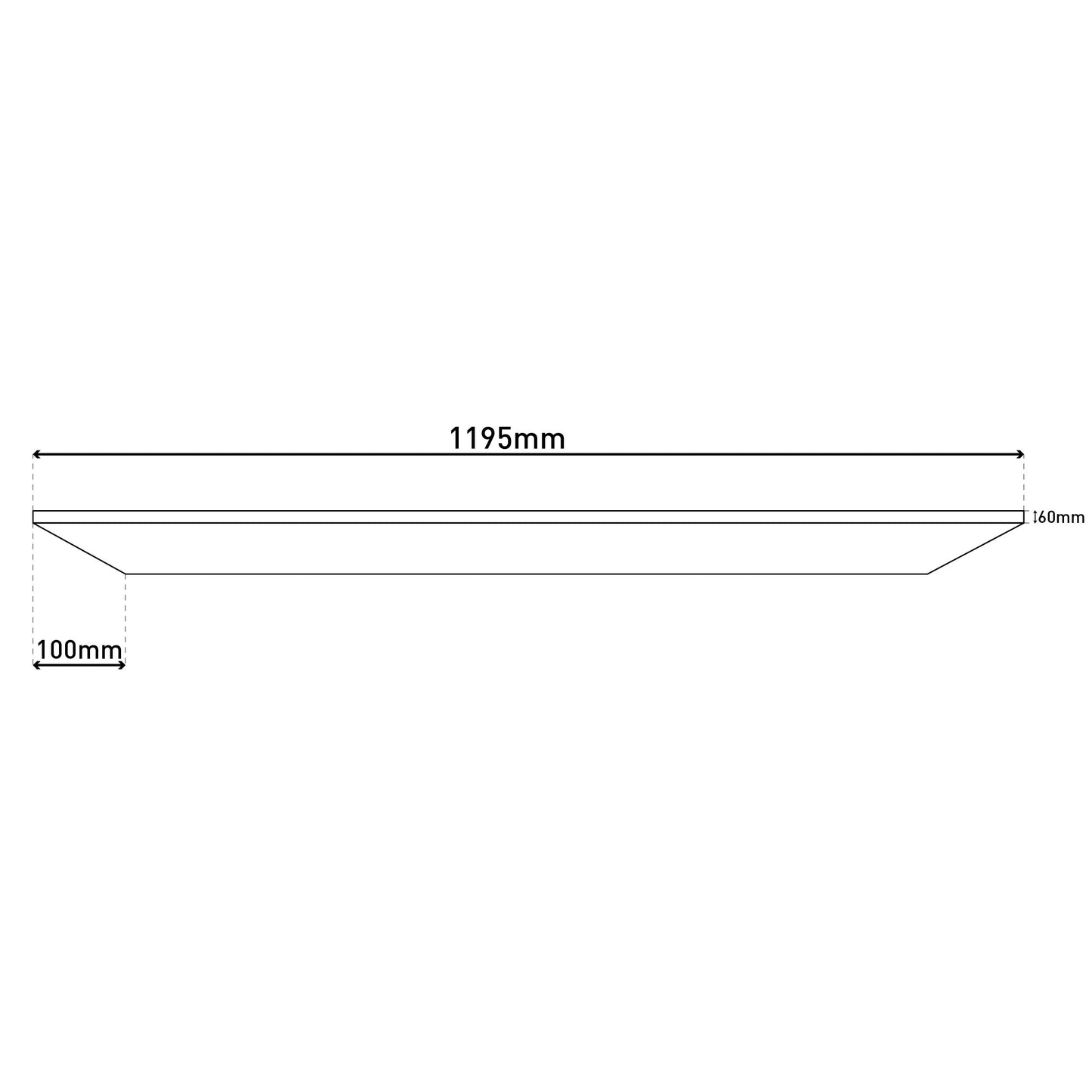 LED Panel-Deckenleuchte "CARENTE" L: 119,5cm rahmenlos