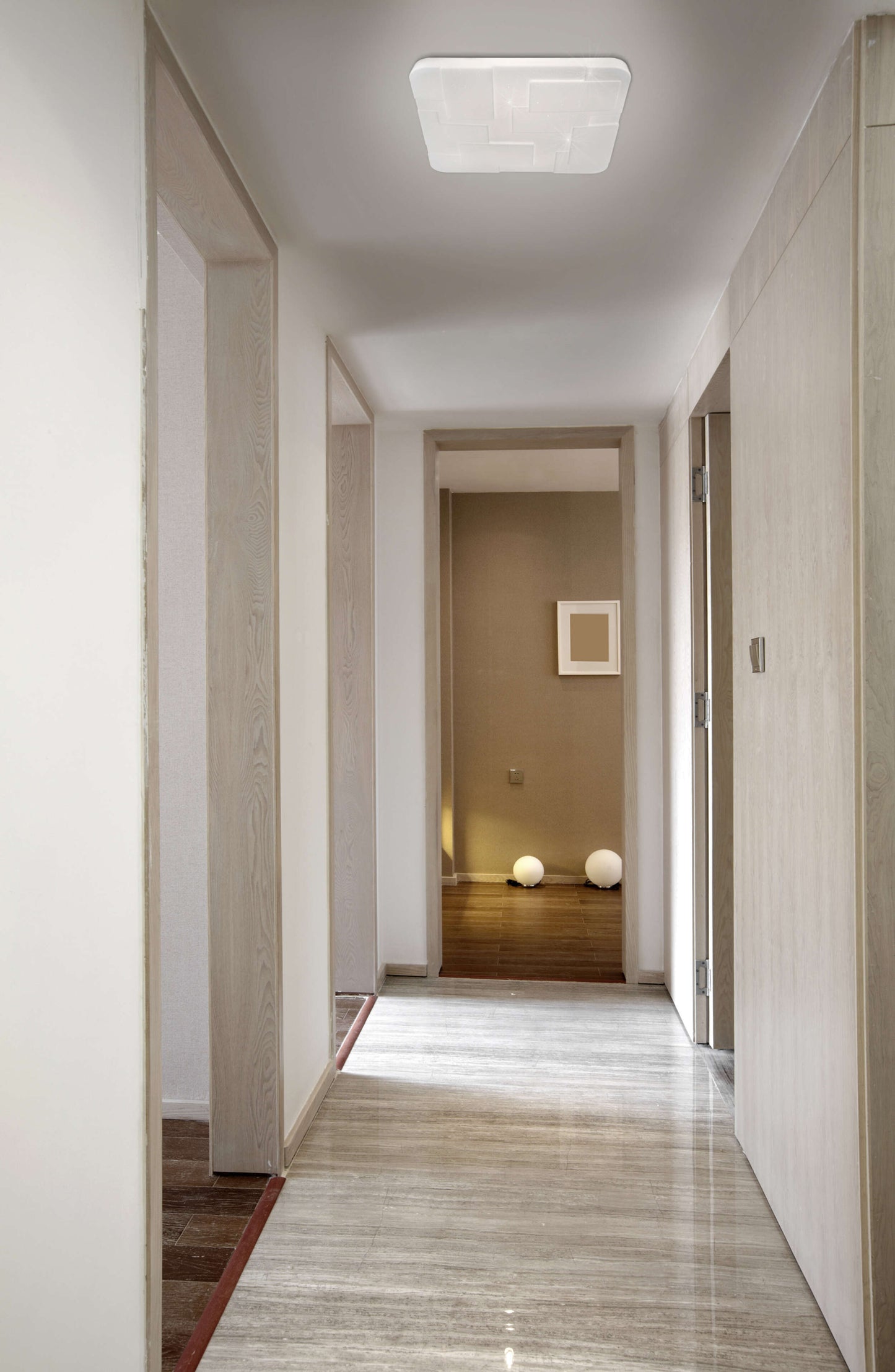 LED / CCT Deckenleuchte "LUXOR" L/B: 54cm Kristalleffekt