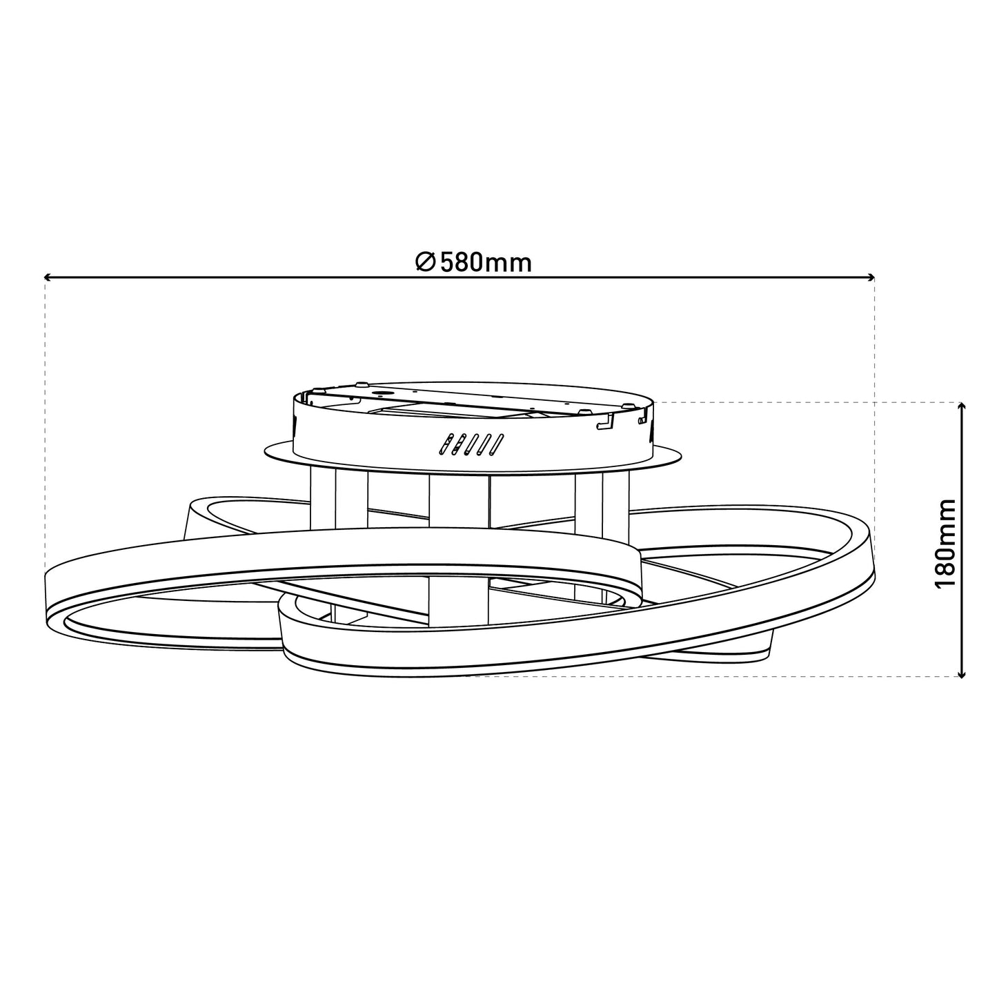 LED Deckenleuchte "DIVORA" Smart Home Ø: 58cm