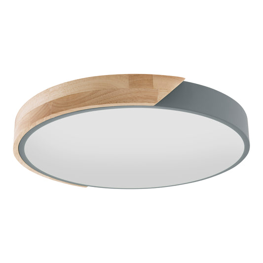 Deckenleuchten - LED Deckenleuchte "BORNEO" Ø: 31cm, Deckenlampe im Modern Style, aus Metall und Kunststoff in grau, 5,5 cm hoch, Ø 31 cm, inkl. LED