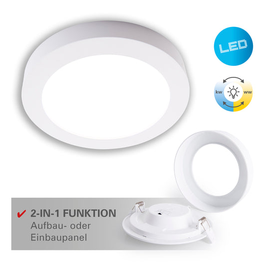 LED / CCT Ein-/Aufbauleuchte "KOMPLEX" Ø: 24,6cm