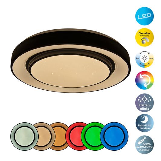 LED / CCT / RGB Deckenleuchte "MONTEREY" Ø: 38cm