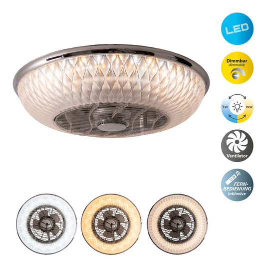 LED Deckenleuchte "VIENTO" inkl. Ventilator Ø: 55cm