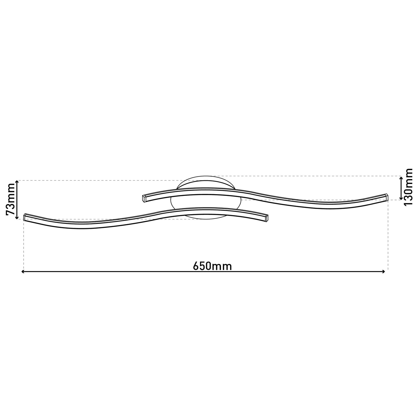 LED Wand-/Deckenleuchte "ONDA" L: 65 cm