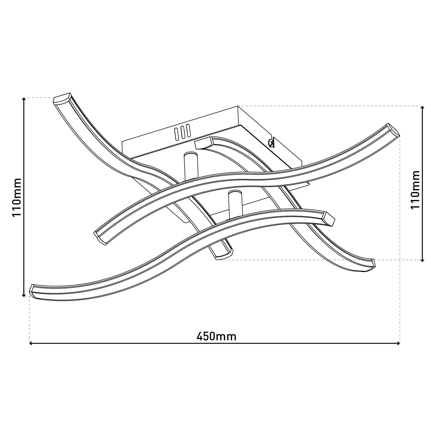 LED Deckenleuchte "ONDA" L/B: 45 cm