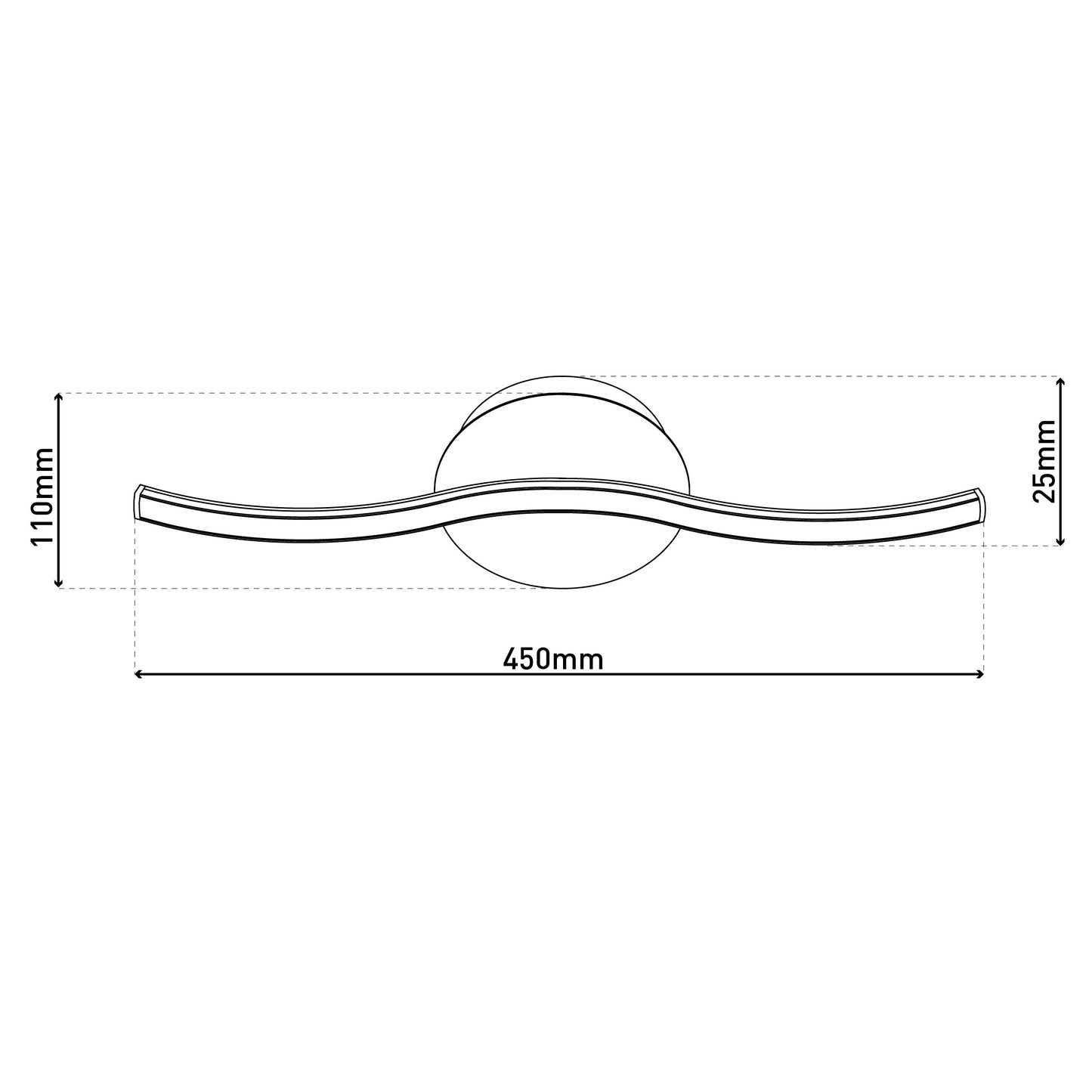LED Wand-/Deckenleuchte "ONDA" L:45cm
