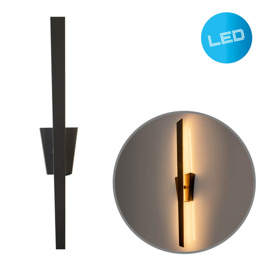 LED Wandleuchte "TREVOR" H: 62cm schwarz
