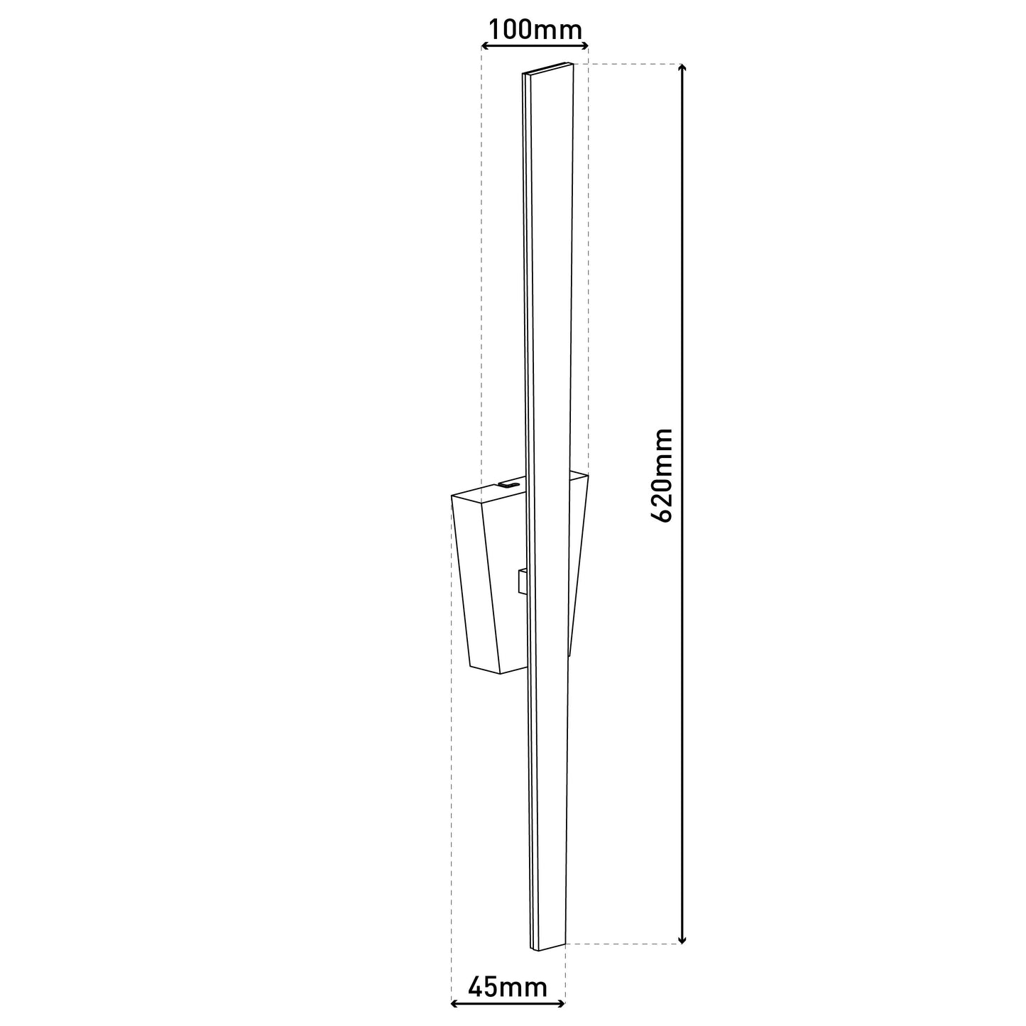 LED Wandleuchte "TREVOR" H: 62cm schwarz