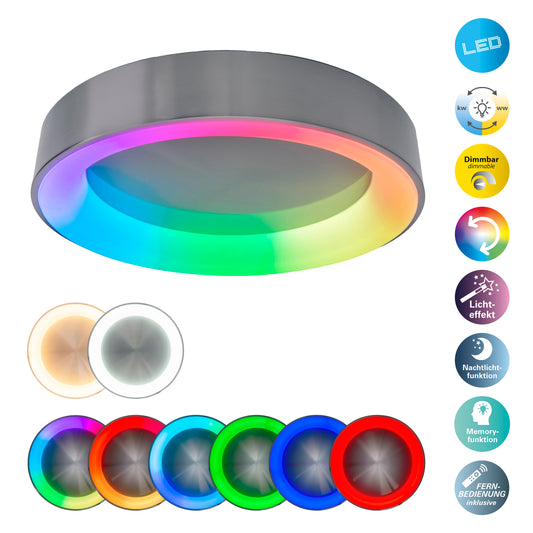 LED / CCT / RGB Deckenleuchte "MULTO" Ø: 46,5cm