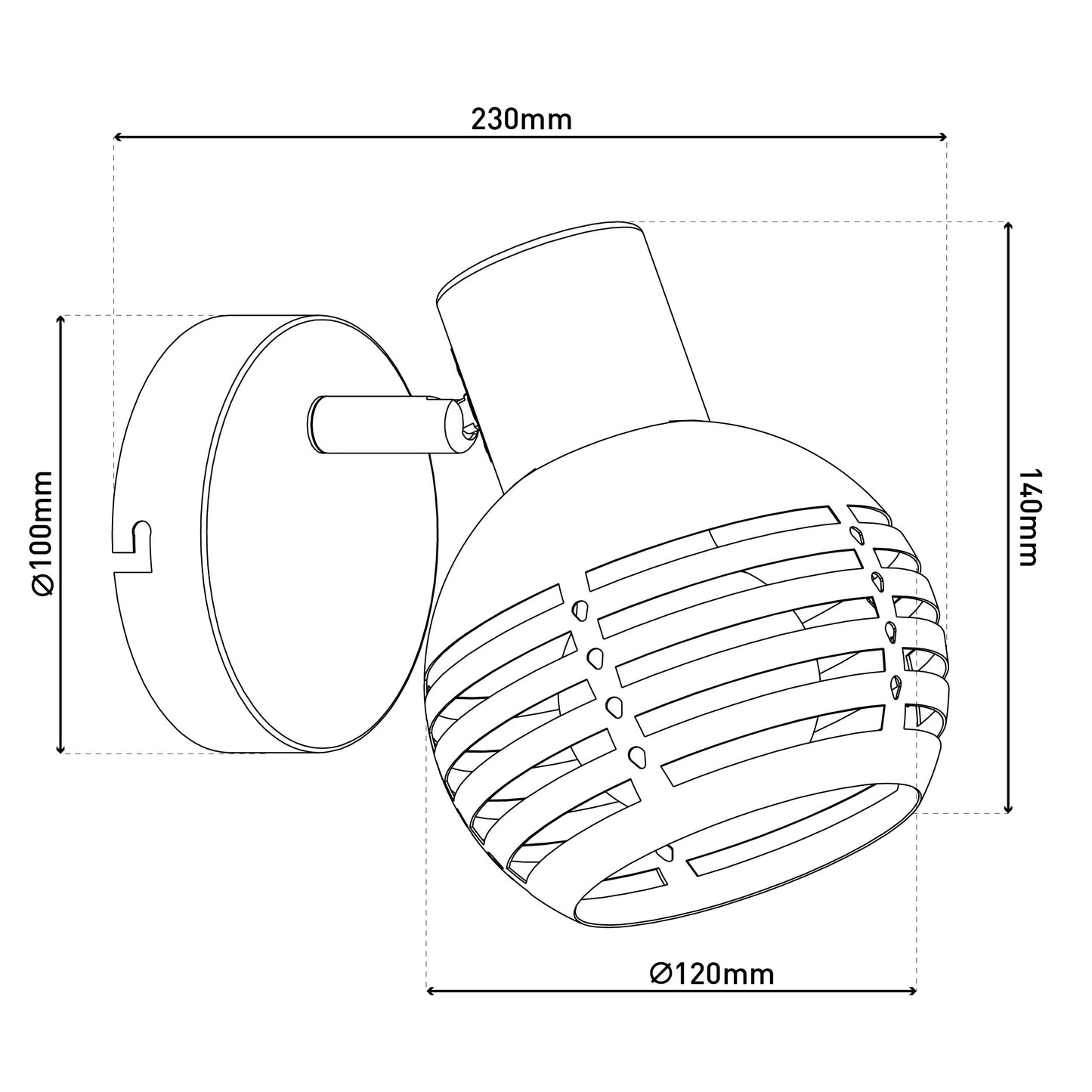 1er Wand-/Deckenleuchte/Spot "CASCO" H: 15cm