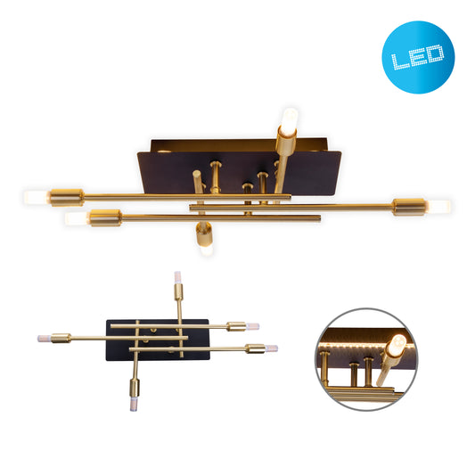 LED Deckenleuchte "ANCONA" inkl. Backlight L: 45,1cm schwarz / gold
