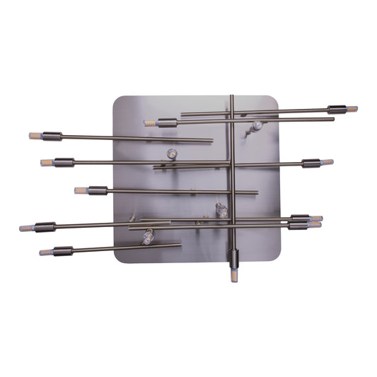 Deckenleuchten - LED Deckenleuchte "ANCONA" inkl. Backlight L: 71cm stahl-blank, Deckenlampe im Industrial Style, aus Metall in stahl-blank, 71 x 70 x 15 cm, G9-Fassung Backlight