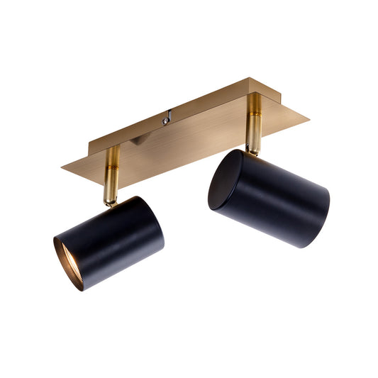 2er Wand-/Deckenleuchten "FRIDA" L: 24cm schwarz/gold