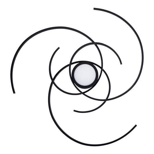 Deckenleuchten - LED Deckenleuchte "RADON" Ø: 75cm schwarz, Deckenlampe im Modern Style, aus Metall und Kunststoff in schwarz, 7 cm hoch, Ø 75 cm, inkl. LED dimmbar