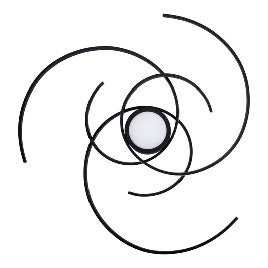 Deckenleuchten - LED Deckenleuchte "RADON" Ø: 75cm schwarz, Deckenlampe im Modern Style, aus Metall und Kunststoff in schwarz, 7 cm hoch, Ø 75 cm, inkl. LED dimmbar