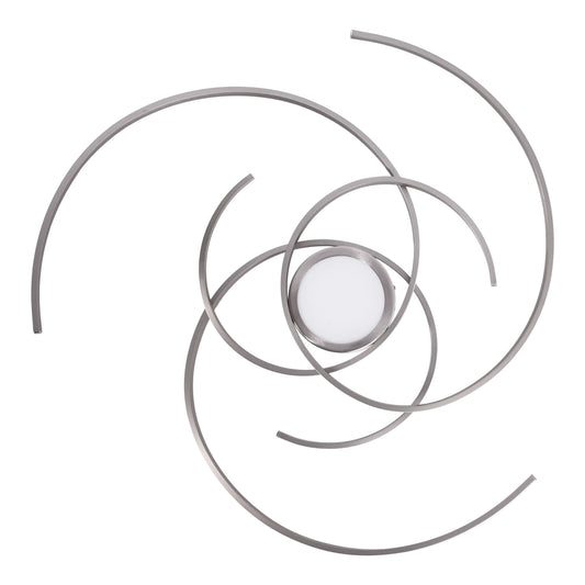 Deckenleuchten - LED Deckenleuchte "RADON" Ø: 75cm silber, Deckenlampe im Modern Style, aus Metall und Kunststoff in stahl-blank, 7 cm hoch, Ø 75 cm, inkl. LED dimmbar