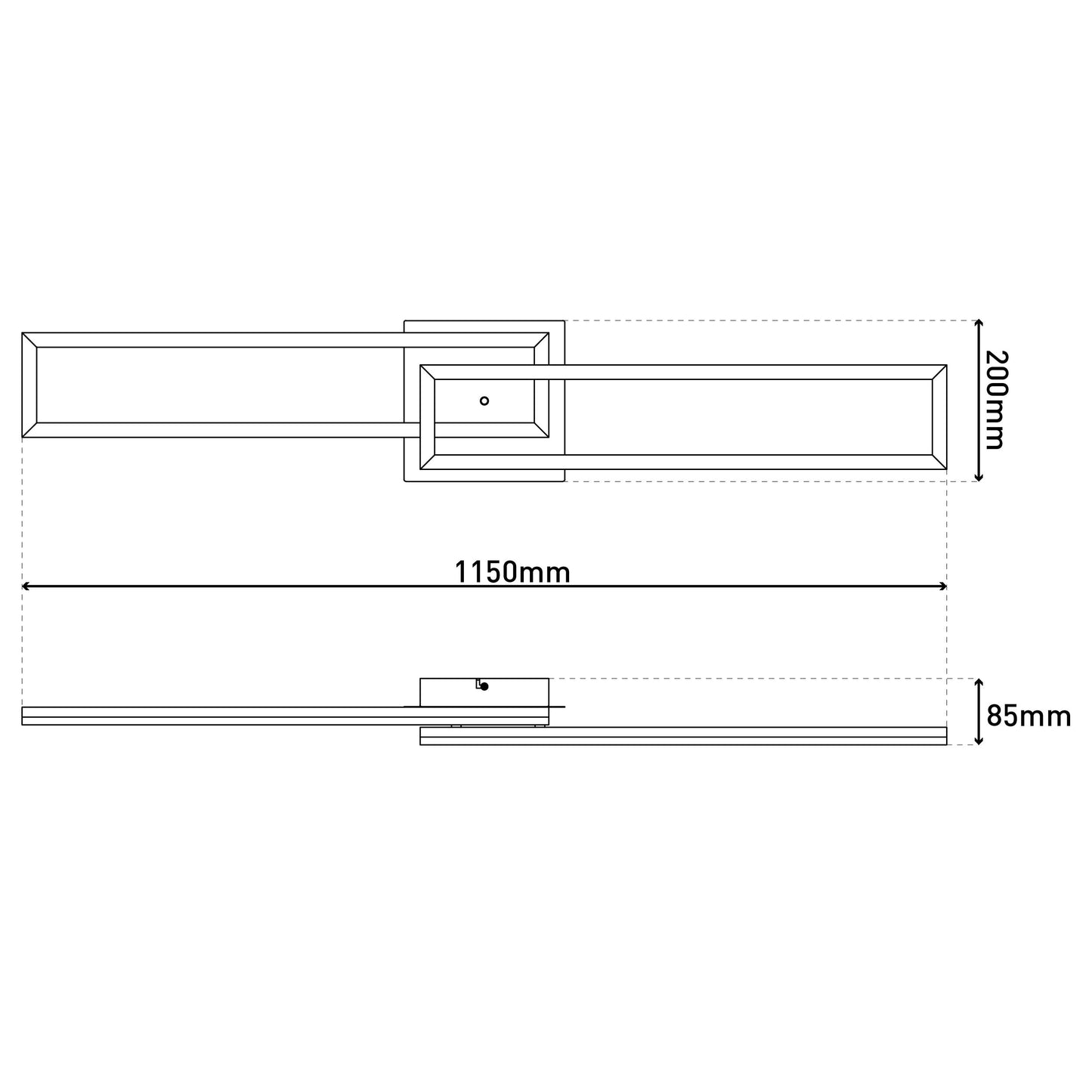 LED /CCT Deckenleuchte + RGB-Backlight "BANTRY" L:115cm