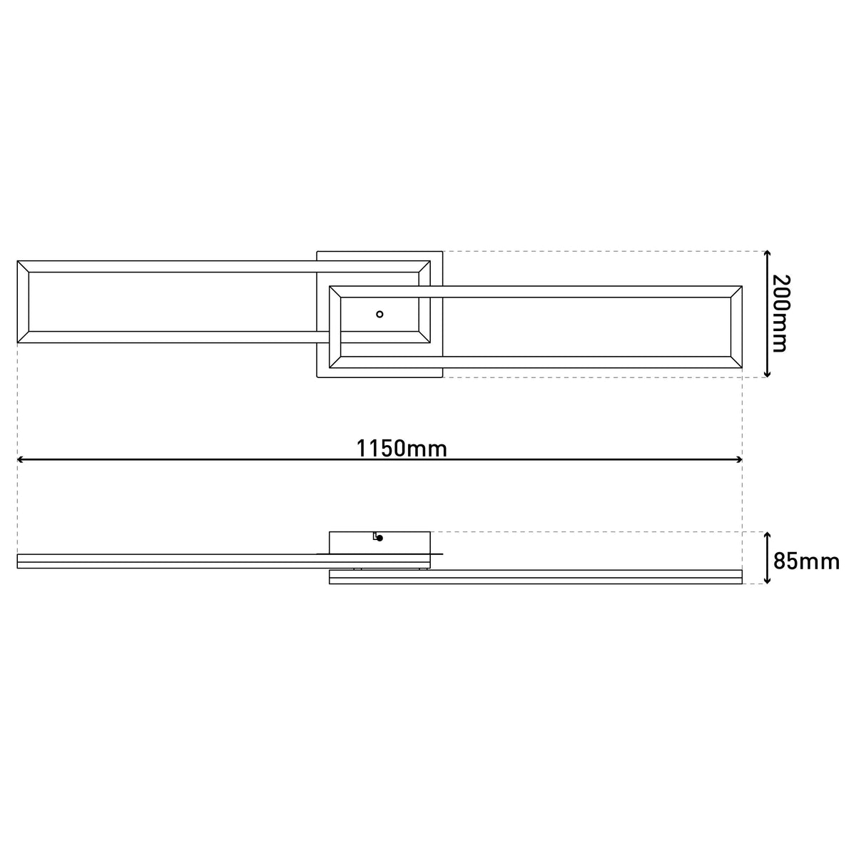 LED /CCT Deckenleuchte + RGB-Backlight "BANTRY" L:115cm
