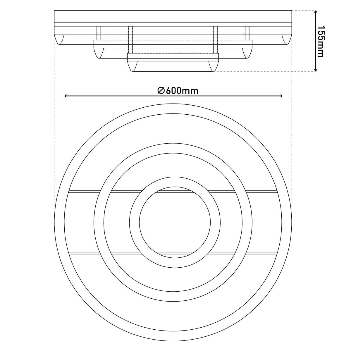 LED / CCT Deckenleuchte "CIRCULO" Ø: 60cm