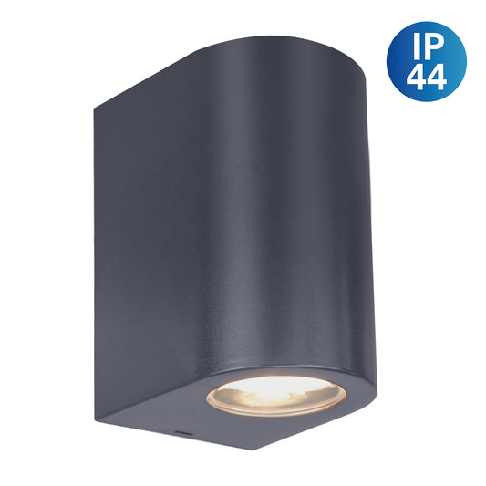 Außenwandleuchte "ALECTO" H:10cm, Außenwandlampe im Modern Style, aus Kunststoff in schwarz, 10 cm hoch, Maße 6,8 x 8,8 cm, mit GU10