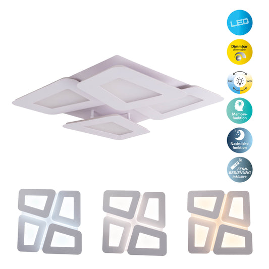LED / CCT Deckenleuchte "SIMEN" L/B: 48cm weiß