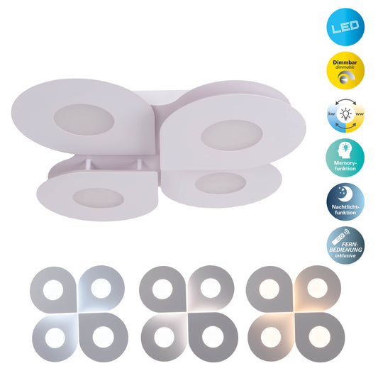 LED / CCT Deckenleuchte "SMILLA" L/B: 50cm weiß