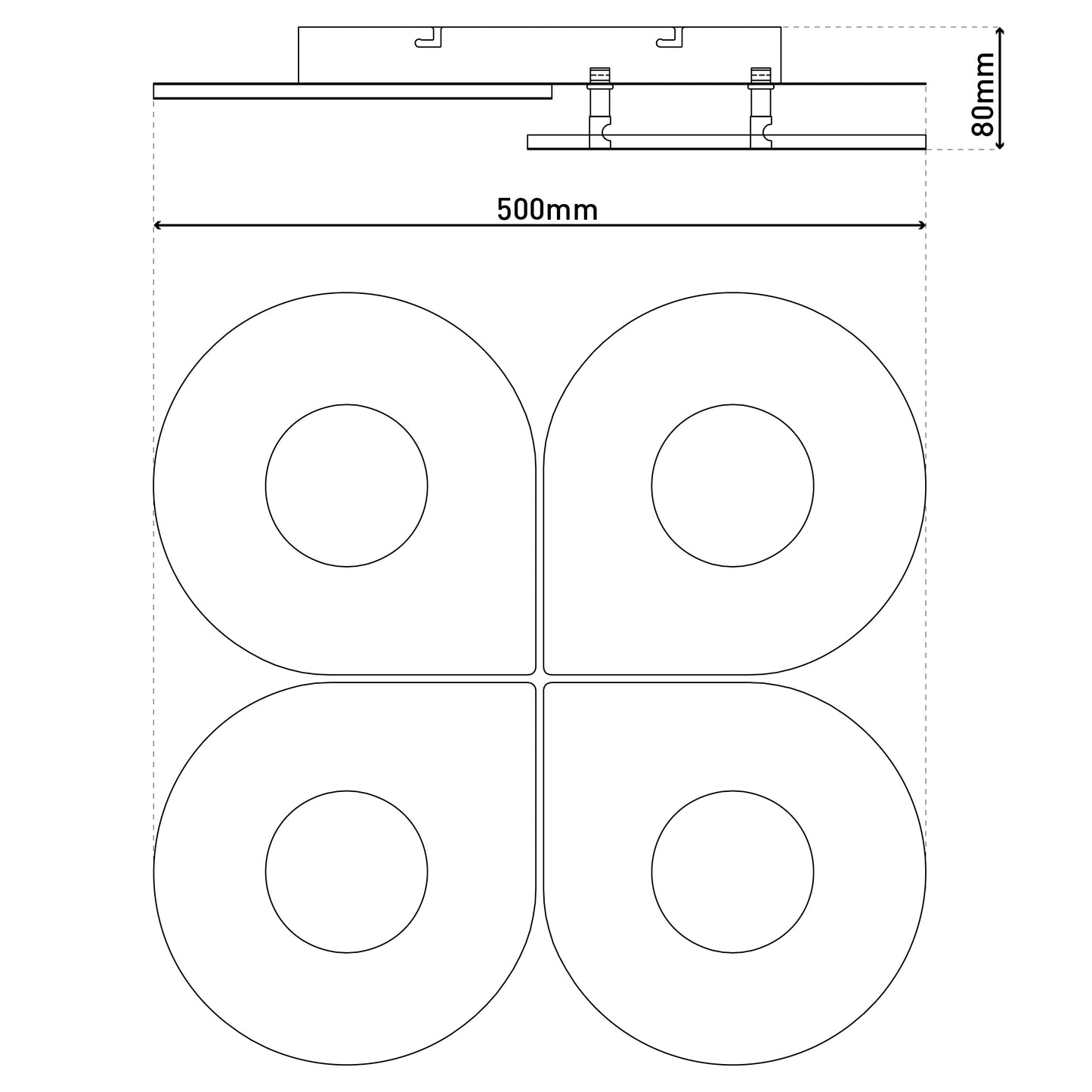 LED / CCT Deckenleuchte "SMILLA" L/B: 50cm weiß
