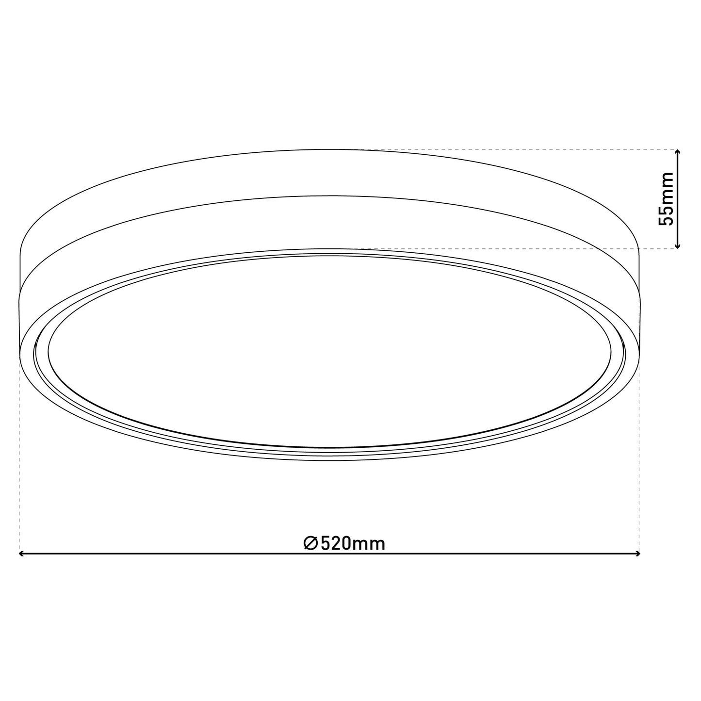 Deckenleuchten - LED / CCT Deckenleuchte "LOLA" Ø: 50cm / weiß/braun, Deckenlampe im Modern Style, aus Metall und Kunststoff in weiß, 9 cm hoch, Ø 50 cm, inkl. LED dimmbar CCT-Wechsler Nachtlichtfunktion Fernbedienung