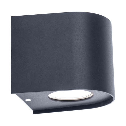 LED Außen-/Wandleuchte "ALECTO", Außenwandlampe im Modern Style, aus Metall und Kunststoff in schwarz, 10 cm hoch, Maße 10,5 x 11,7 cm, mit LED Platine