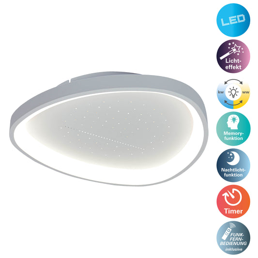 LED / CCT Deckenleuchte "ARGESA" Inkl. Meteor-Licht L/B: 60,5cm