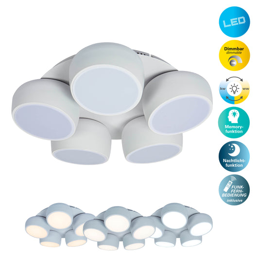 5er LED / CCT Deckenleuchte "ELIORA" Ø: 60cm