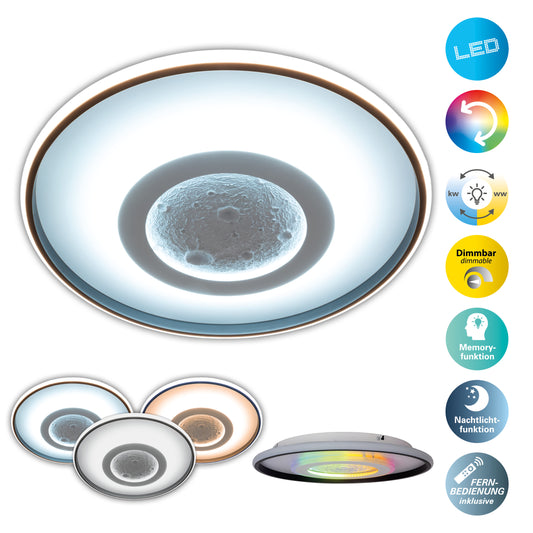 LED / CCT / RGB Deckenleuchte "LIVANA" Ø: 70cm