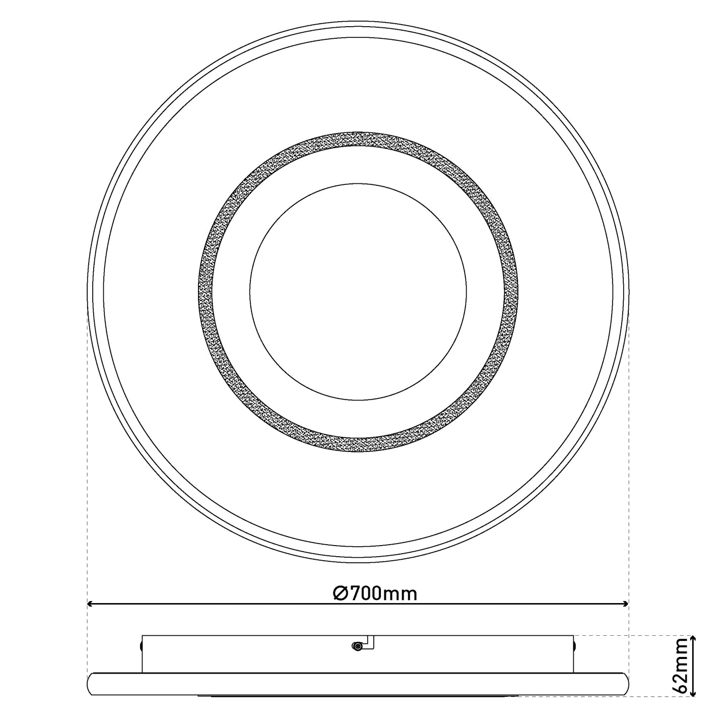 LED / CCT / RGB Deckenleuchte "LIVANA" Ø: 70cm